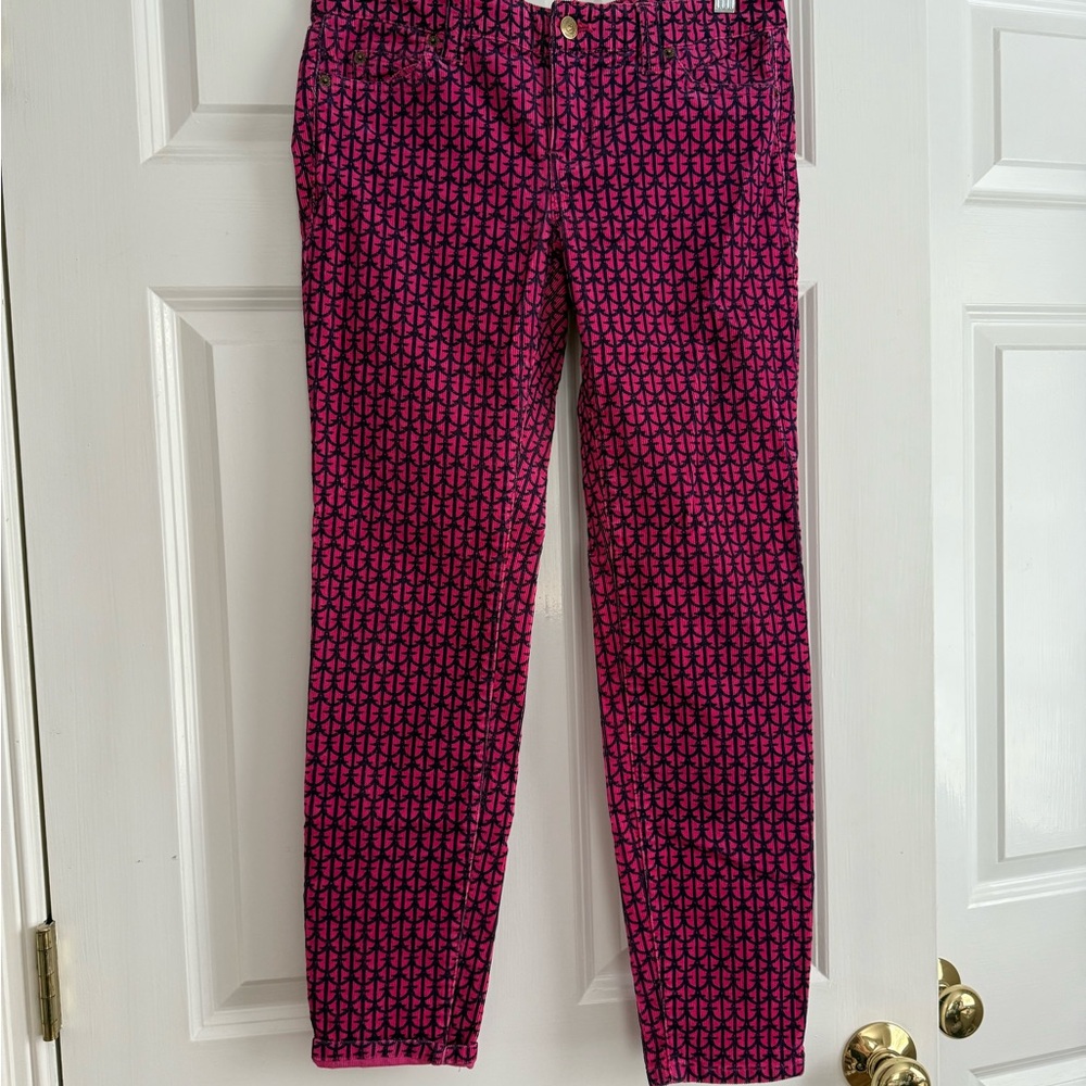 Vineyard Vines Pink and Navy Corduroy Pants